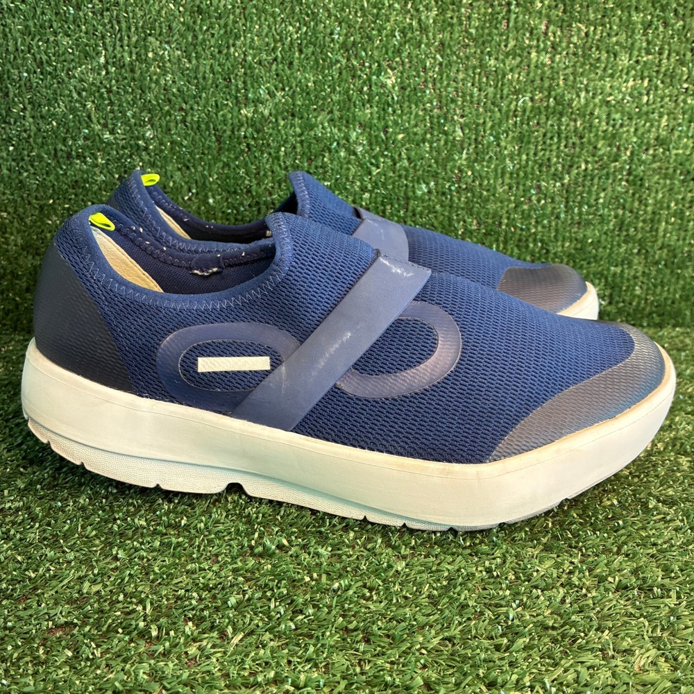 OOFOS OOmg Sport Recovery Mesh Breathable Comfort Athleisure Shoes Navy Mens 10